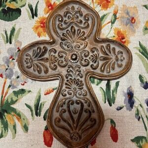 Ornate Spanish Cross Antiqued Resin Wall Decor Witchy Whimsigoth Gothic Fairy